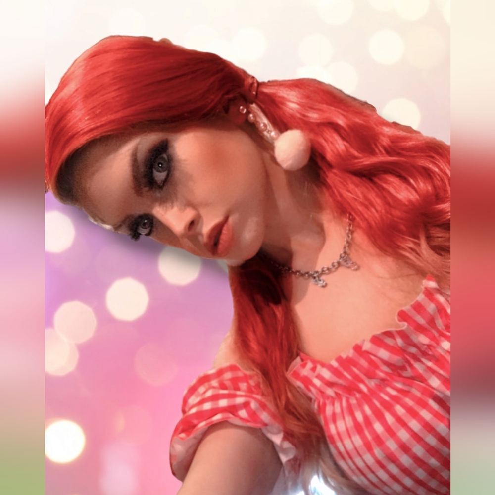 S/M LIL MISS MUFFET LEG AVENUE PINK GINGHAM PLAID DRESS HALLOWEEN COSTUME - Picture 14 of 14